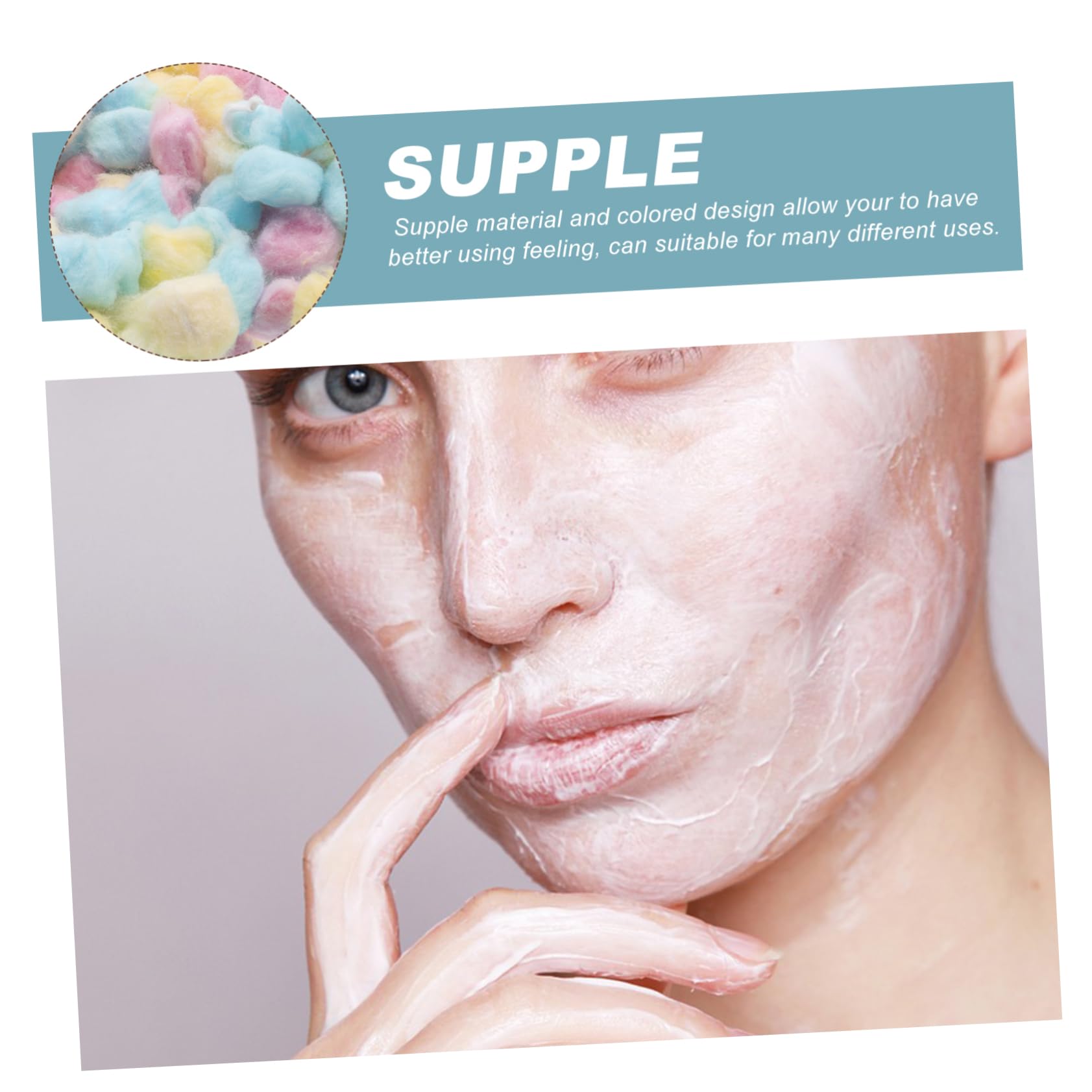 PACKOVE 500g Bunte Baumwoll Wattebällchen für Babys in Pink Gelb und Blau Weiche Wattebäusche zum Abschminken für Handarbeiten Leichte und Hygienische Reinigung
