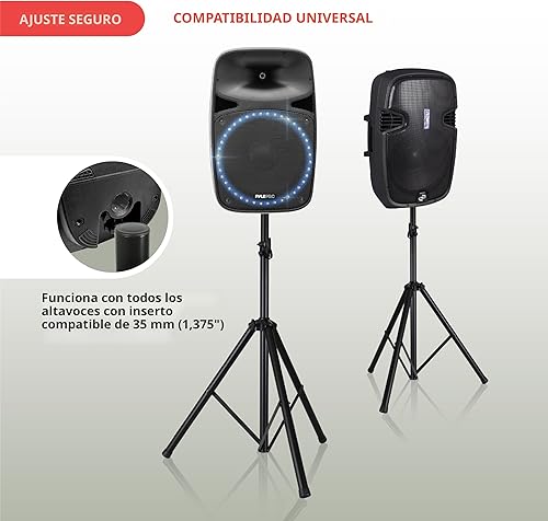 Miniatura 5 de Soporte universal tipo trípode para altavoz de DJ con altura ajustable fabricado con acero resistente y duradero