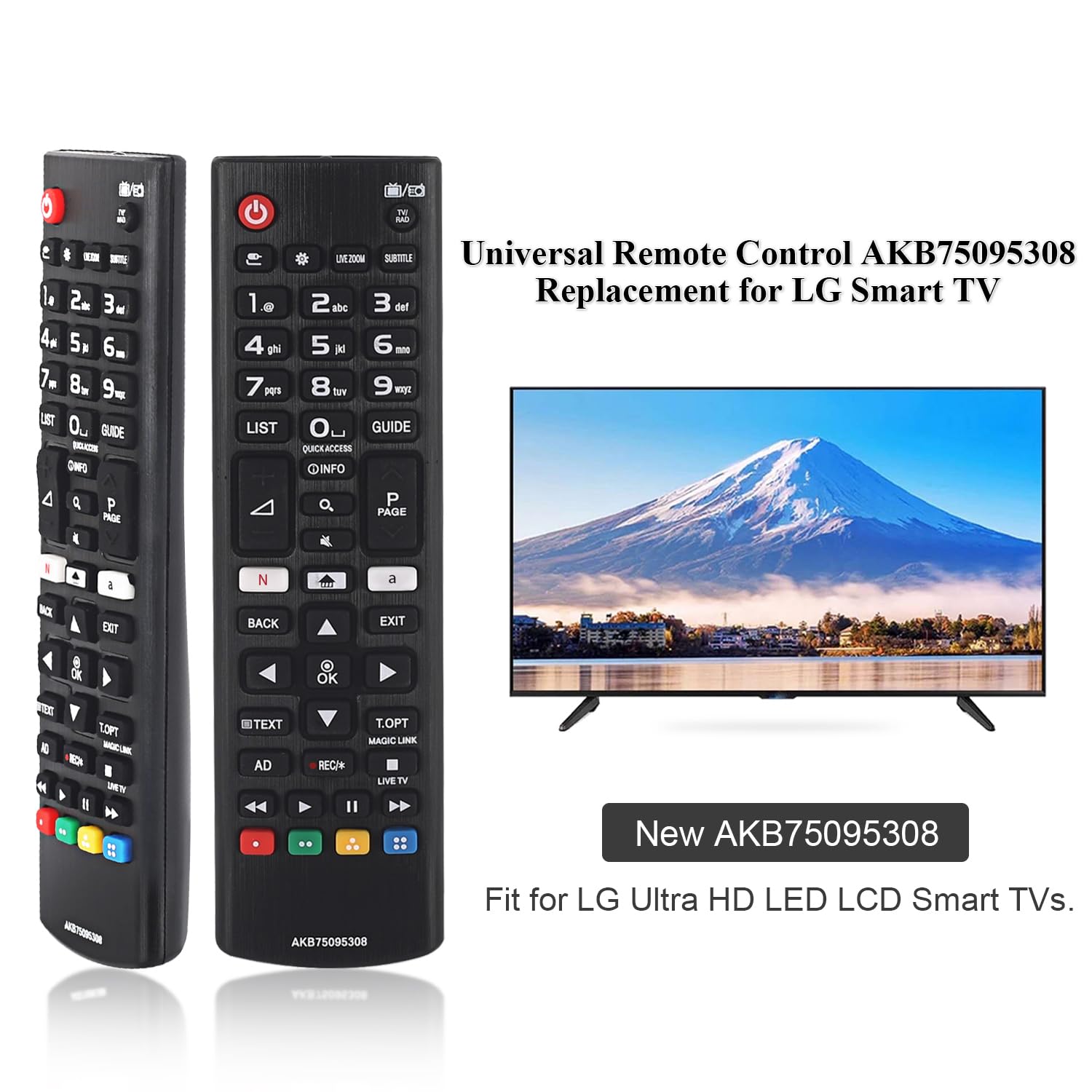 FOXRMT AKB75095308 per telecomando LG Smart TV compatibile con tutti i telecomandi TV LG