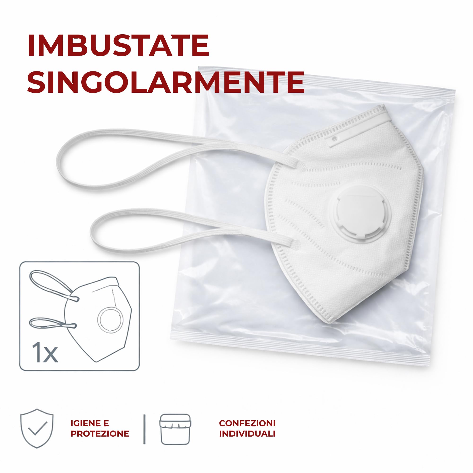 Mascherina FFP3 con valvola || Alta protezione respiratoria con elevata filtrazione || Confortevole ed ergonomica || Ideale per cantieri e industrie