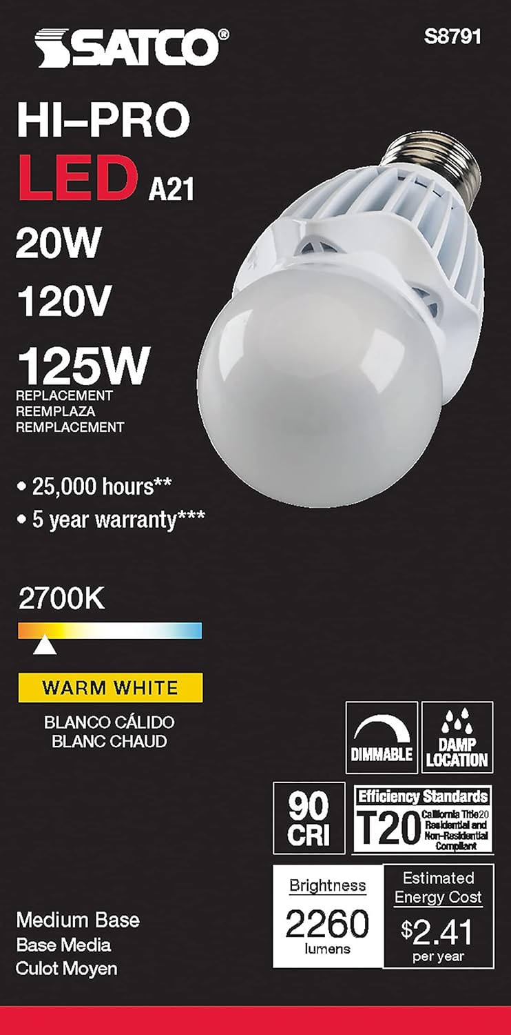 Satco S8791 Bulb, Dark Antique Brass