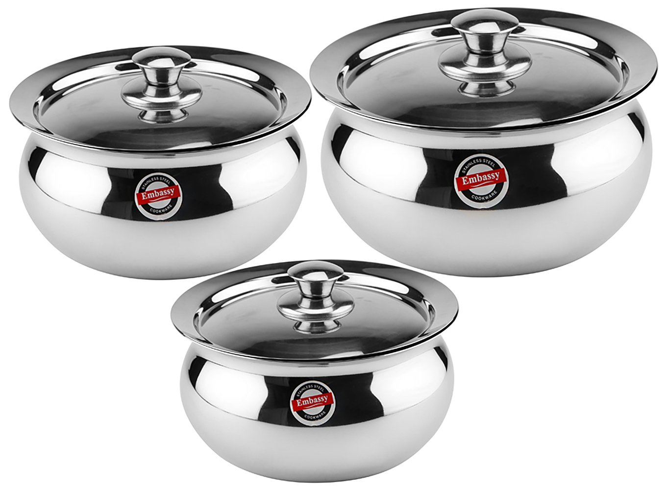 Buy Embassy Minto Pongal Pot/CooknServe Dish, Set of 3 (Sizes 02
