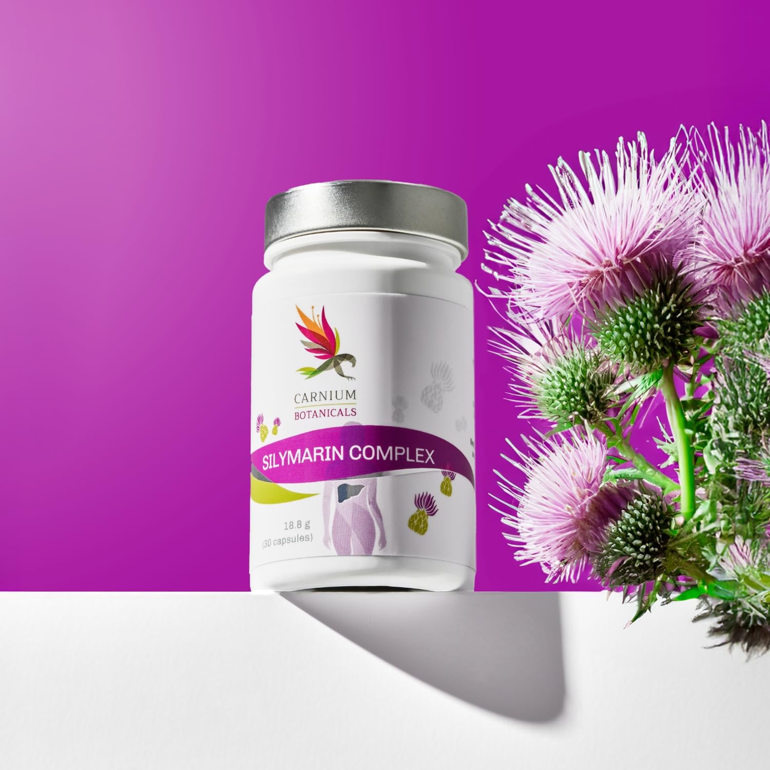 Carnium Botanicals Silymarin Complex – Capsule con Cardo Mariano, Tarassaco e Carciofo – Estratto Naturale con Silimarina – Formula Vegetale Senza Glutine – 30 Capsule