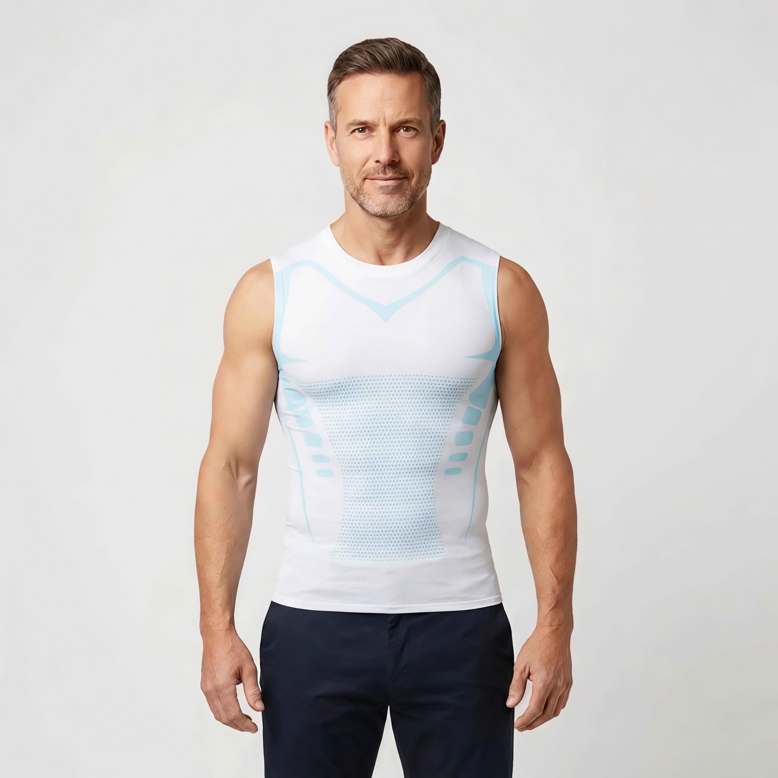 Men Shaped unterhemd, Kompressionsshirt Herren Shapewear Bauchweg Unterhemd Figurformendes Shirt Fitness Tank Top leicht atmungsaktiv elastisch unsichtbar