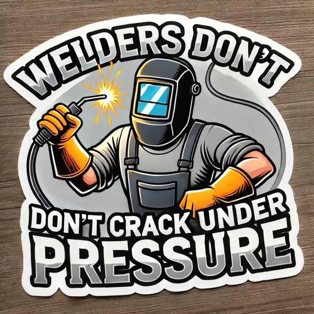Welder Sticker, 4 in - Welding Decal for Welder, Ironworker, Construction, Laborer, Pipefitter, Mechanic (Spark)