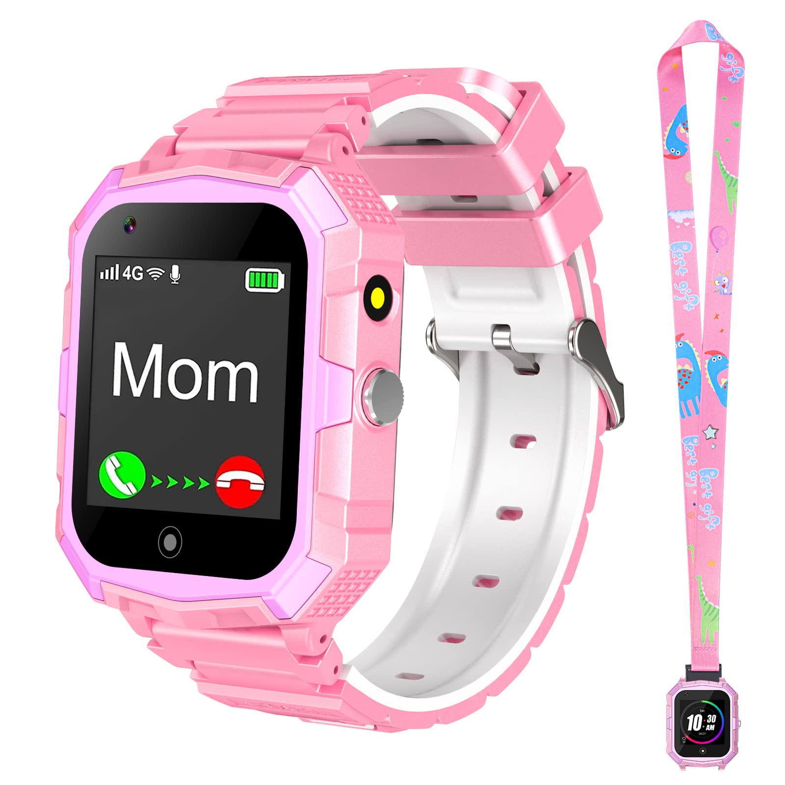 4G Kids Smartwatch with SIM Card,GPS Tracker,Boys Girls Smart Watch w Camera for Kids,2 Way Phone Call SOS Alert Cell Phone Smartphone Smart Wrist Watch,4-15 Years Children Birthday Gifts