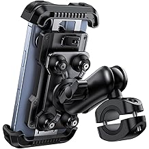 Lamicall Motorcycle Phone Mount Holder - [Dual Vibration Dampener] [Metal Adjustment Arm] Motorcycle Cell Phone Holder, Bike Handlebar Phone Mount, for iPhone 16/15/ 14/13 Pro Max, 4.7-6.7" Phones