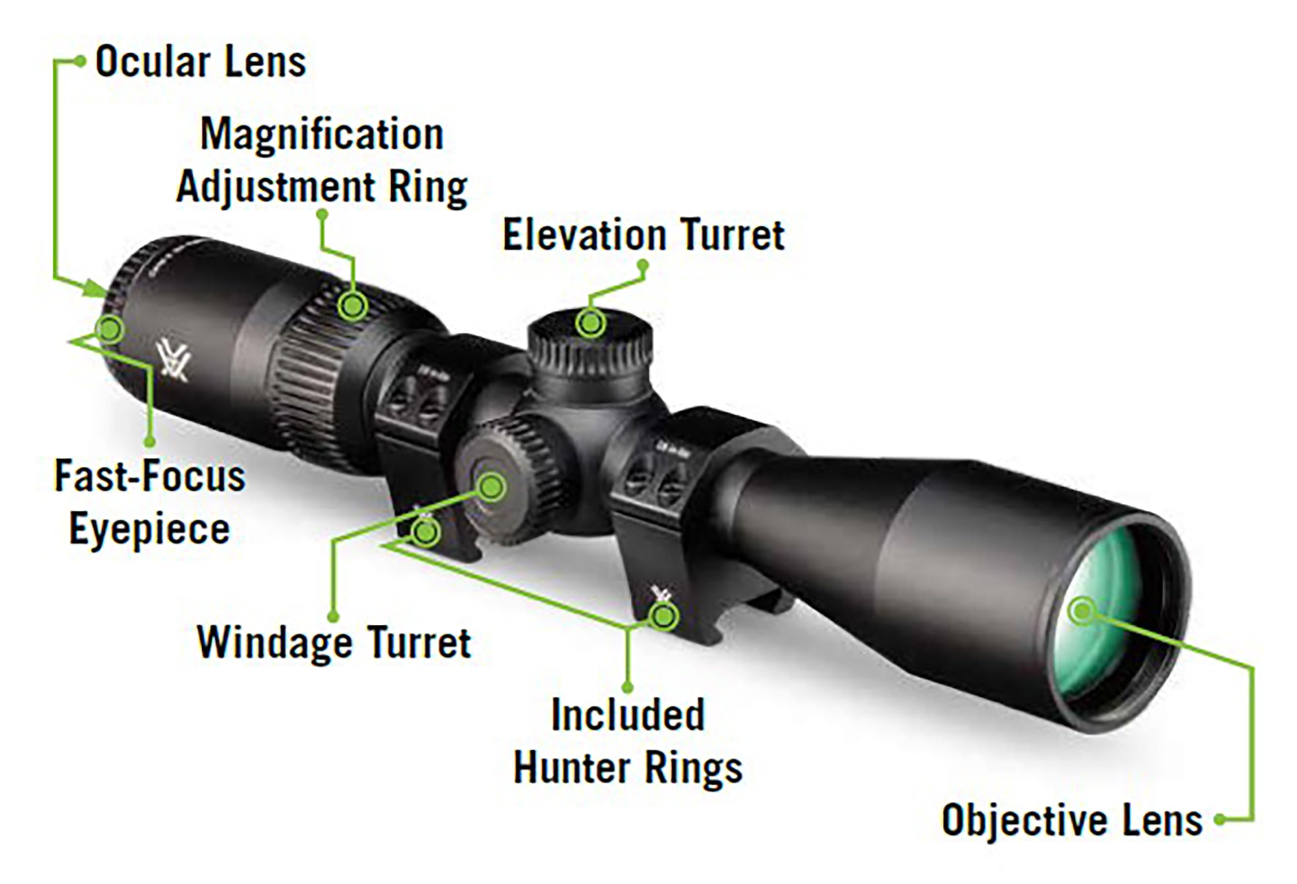 Vortex Triumph HD 3-9x40 Second Focal Plane, 1-inch Tube Riflescope Kit - Dead-Hold BDC (MOA) Reticle, 1" Hunter Rings - 0.90" Low Height, Neoprene Cover