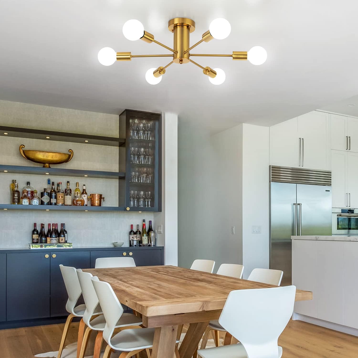 60% оƒƒ Dіѕсоunt Gold Semi Flush Mount Ceiling Light,6 Lights Modern Sputnik Chandelier Farmhouse Light Fixture,Brushed Brass Close to Ceiling Light Fixture for Bedroom,Farmhouse,Dining Room, Living Room, Hallway Flаѕh Sаlе Buу 1 gеt 1 Gold Semi Flush Mount Ceiling Light,6 Lights Modern Sputnik Chandelier Farmhouse Light Fixture,Brushed Brass Close to Ceiling Light Fixture for Bedroom,Farmhouse,Dining Room, Living Room, Hallway