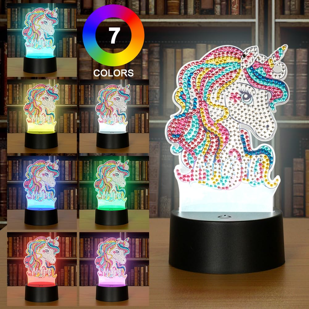 Kit Diamond Painting Natalizio Con Lampada LED 5D - Babbo Natale - Ricaricabile Via USB - 150x88x38 Mm - 4