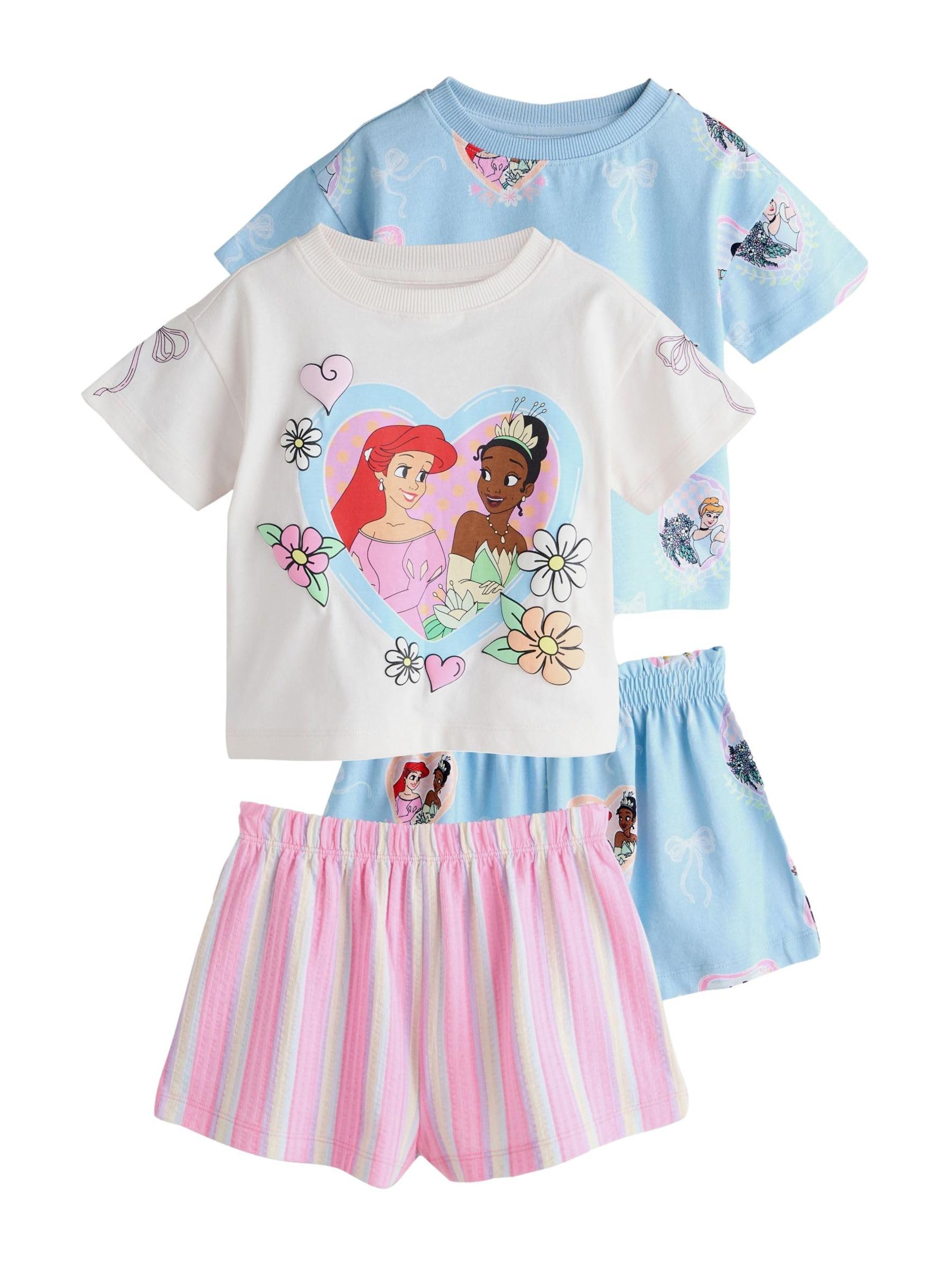 NEXT Ragazza Confezione da 2 Pigiami Corti con Principessa Disney