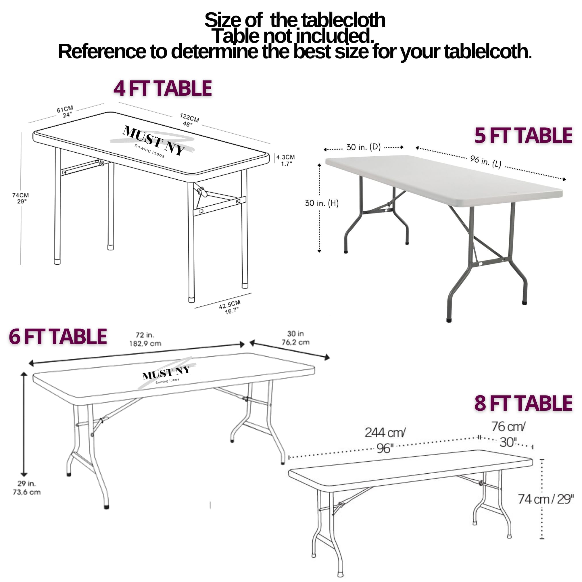 Custom Logo Tablecloth - Personalized Polyester Fitted Table Cover For 4FT, 6FT, 8FT, 10FT Tables - Perfect For Tradeshows, Birthdays & Events - View #9