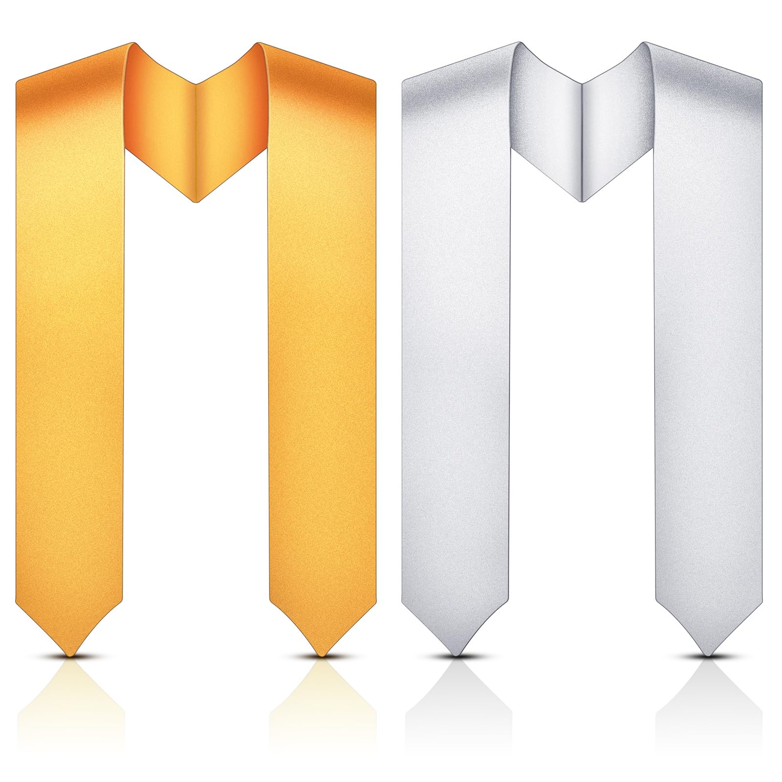 Glitopper2 Pcs Unisex Adult Plain Graduation Stole Class of 2024 Plain Graduation Sash for Academic and Choral, 60'' Long