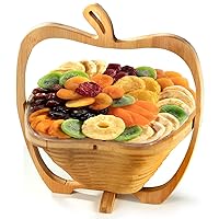 Vista 3 de Cesta de regalo de frutas secas – Surtido de frutas secas gourmet, bandeja de regalo convertible al tazón, cestas de frutas secas, regalos