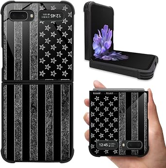 ZHEGAILIAN for Samsung Galaxy Z Flip 5G Case, Military-Grade Protection, All-Around Shockproof Corners, Anti-Scratch Phone Case for Samsung Galaxy Z Flip 5G - Gray Flag