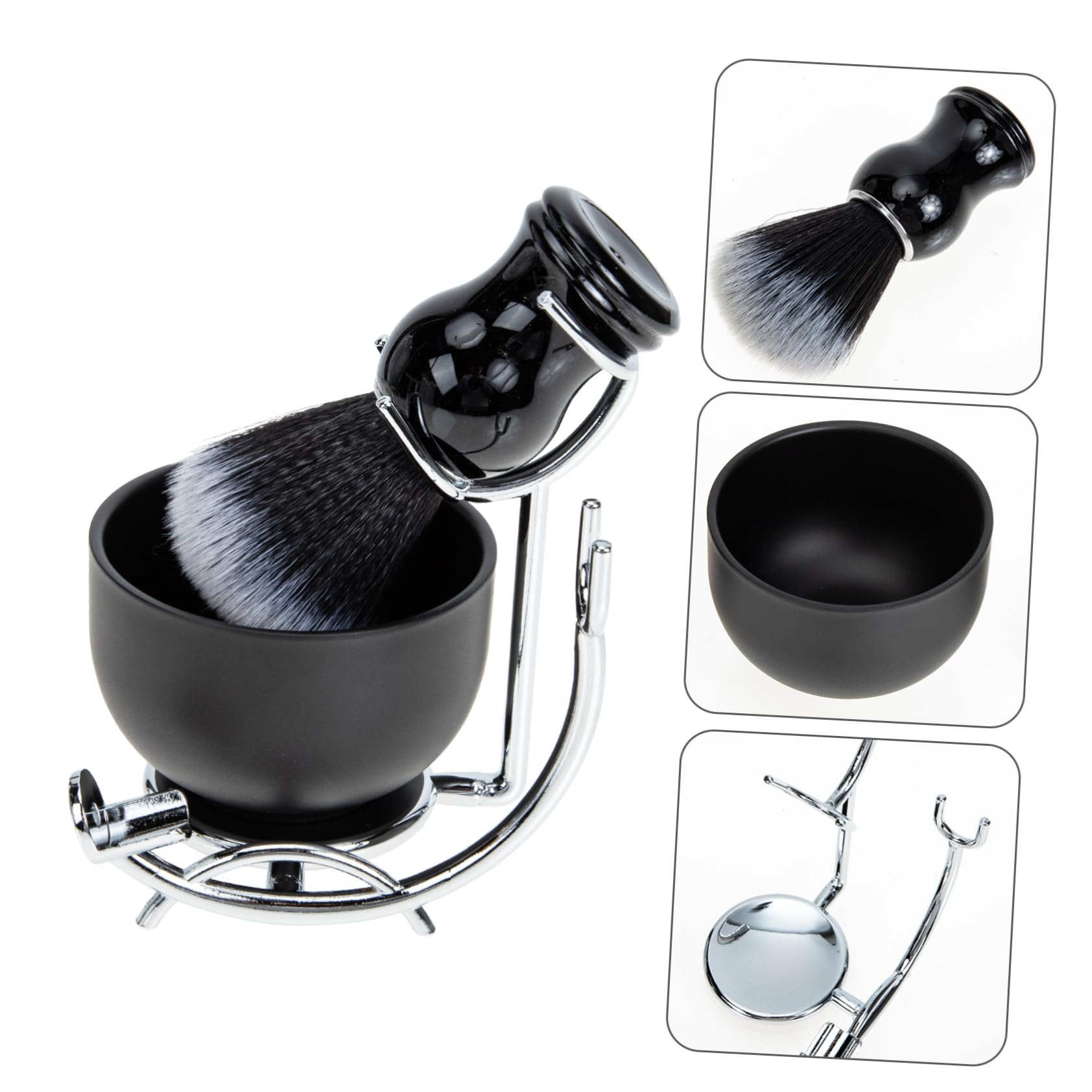 MAGICLULU Pennello e Ciotola da Barba Uomo Pennello da Tazza da Barba Kit per Rimuovere Scaglie e Districare del Viso Supporto Incluso