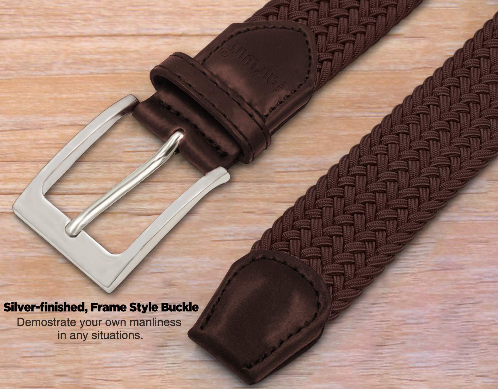 Fairwin Cintura Uomo, Cintura Elastica Intrecciata per Uomo, Confortevole Cintura in Tessuto Elastico Stretch per Jeans Pantaloni