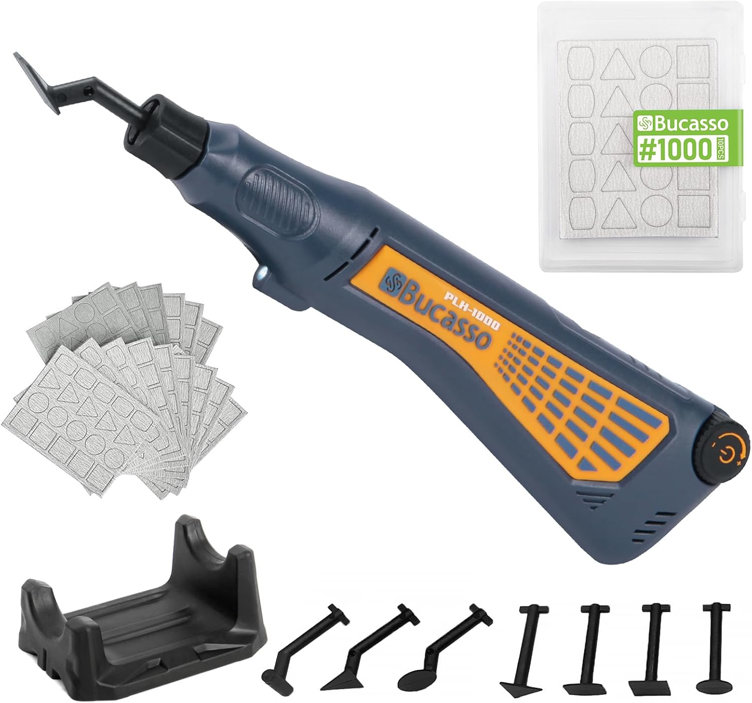 Cordless Pen Sander, Variable Speed and USB Charging with LED Light, and 10pcs 1000-Grit Sandpaper Multi-Purpose Power Tool for Sanding, Polishing, Finishing, DIY Crafts