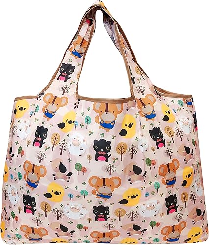 Miniatura 2 de allydrew Large Foldable Tote Nylon Reusable Grocery Bags, 3 Pack