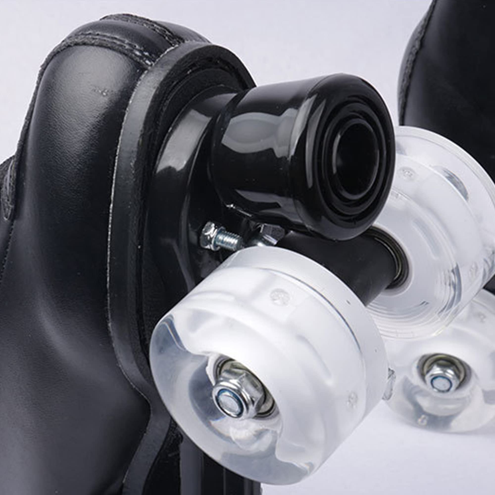 Patines de Ruedas para Mujeres y Hombres, Patines Clásicos de Doble Hilera con Ruedas Iluminadas por LED, Patines 4 Ruedas de Cuero de PU para Principiantes, Adolescentes, Adultos