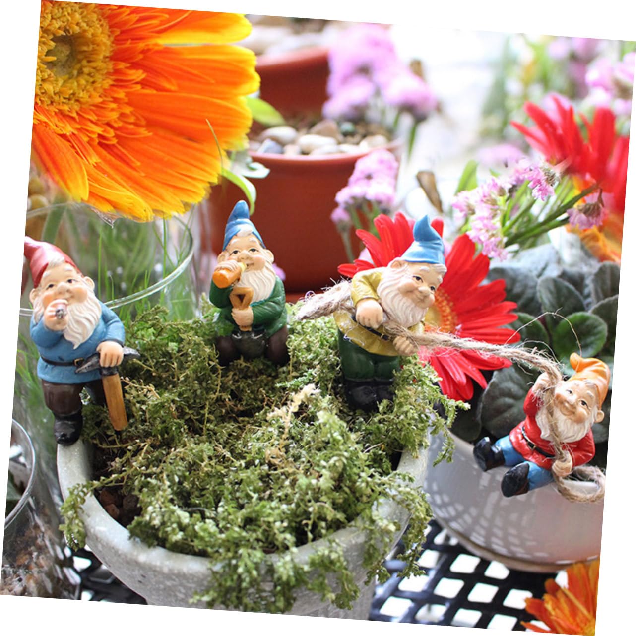Toddmomy 2 Sätze Garten Resin Lustige Bonsai Dekoration Für Blumentöpfe Lebensechte GNOME Für Garten Und Perfektes Ornament Für Außenbereiche 4 Stück * 2