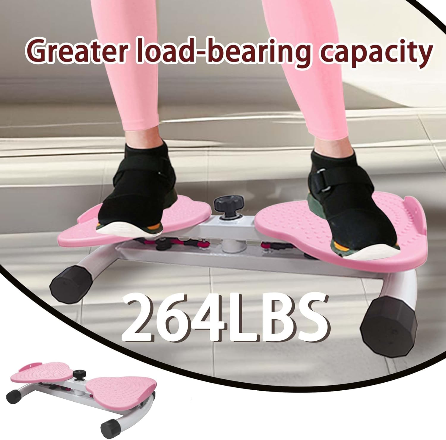 waist twister machine, ab twist board with 264 lbs weight capacity, abs workout for slim waist and core ab exercise, noiseless home gym exercise equipment for women men pink, silver