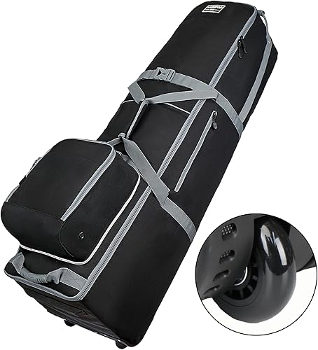 Bolsa de viaje de golf material Oxford de poliéster duradero 600D resistente, bolsa de viaje de aire con ruedas con compartimento desmontable para