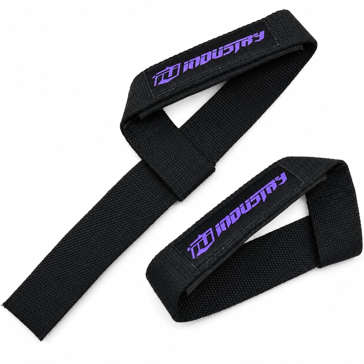 Team Industry Classic Lifting Straps 24" - Heavy-Duty Neoprene-Padded Weightlifting Wrist Wraps - Fray-Resistant Gym Straps, Powerlifting Grips (Black/Purple)