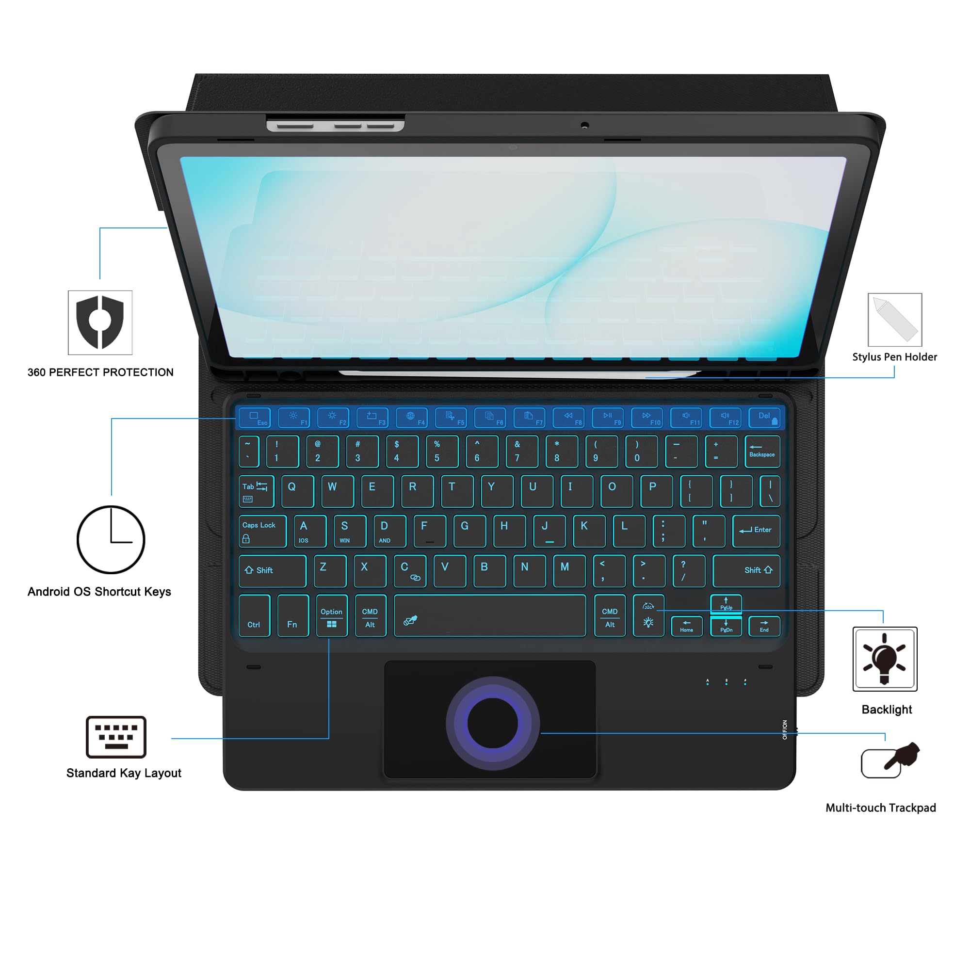Amazon.co.jp: Galaxy Tab A11+ 11インチキーボード付きケース - 7色