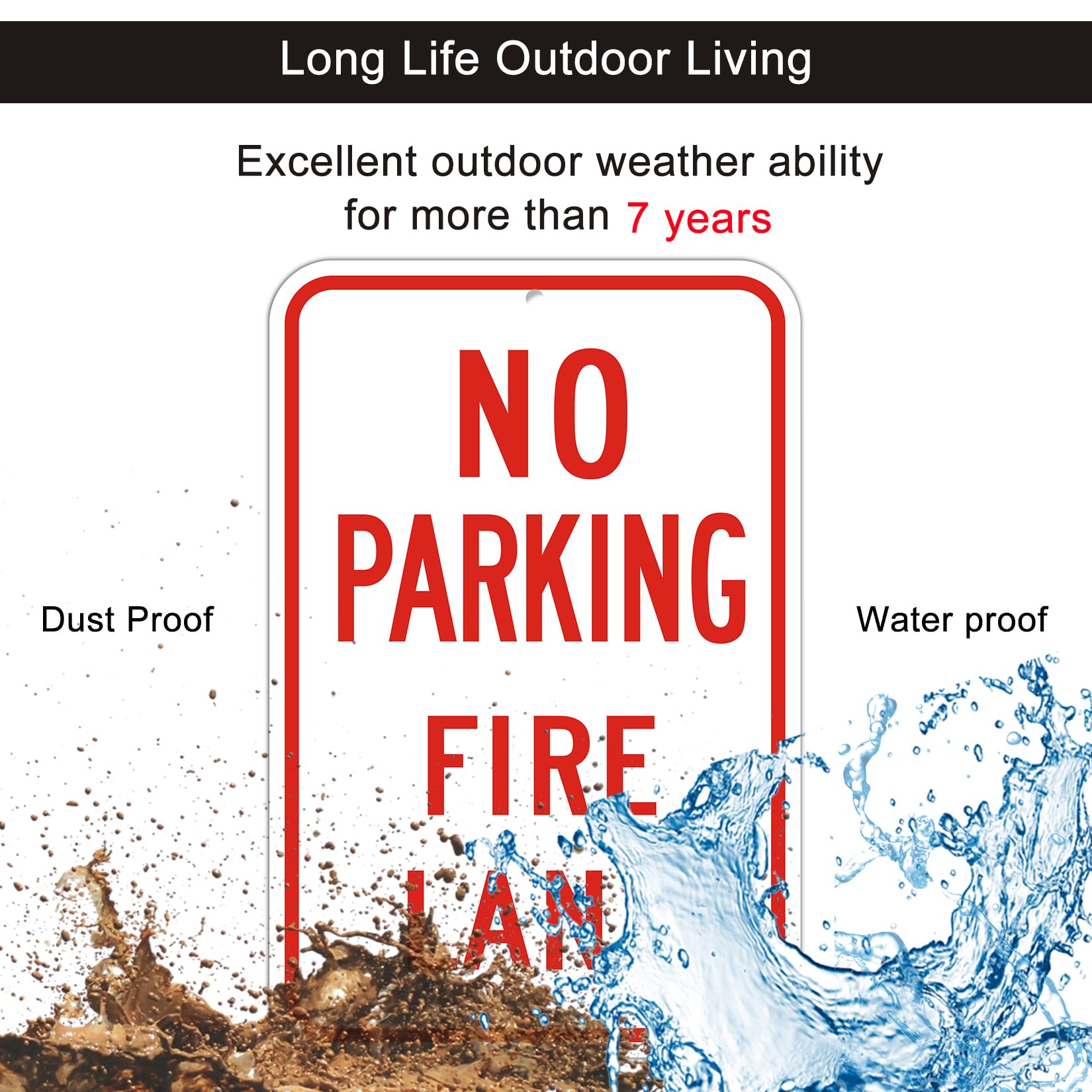 Letrero grande (4 unidades) con texto en inglés "No Parking", letrero de carril de fuego, 30,5 x 45,7 cm, aluminio reflectante de grado de ingeniero, resistente a la decoloración, 2 agujeros