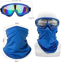 Vista 2 de Gafas de motocicleta, paquete de 2 unidades, para motocross, ATV, motocross, senderismo, protección con 2 unidades de máscara bandana transpirable