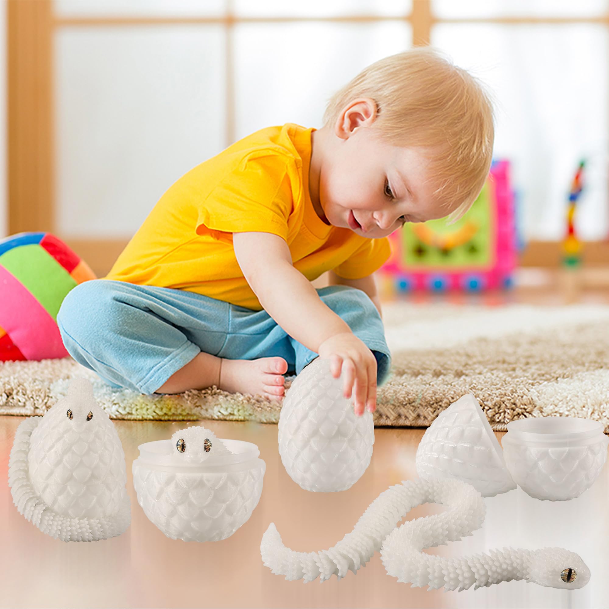 Joycabin Zabawka Fidget z nadrukiem 3D, z jajkiem, biały (świecący)