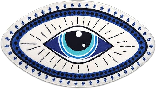 Miniatura 7 de Alfombra de baño de ojo malvado, suave, absorbente, antideslizante, alfombra de baño para niños, alfombra de microfibra copetuda para ducha, tapete