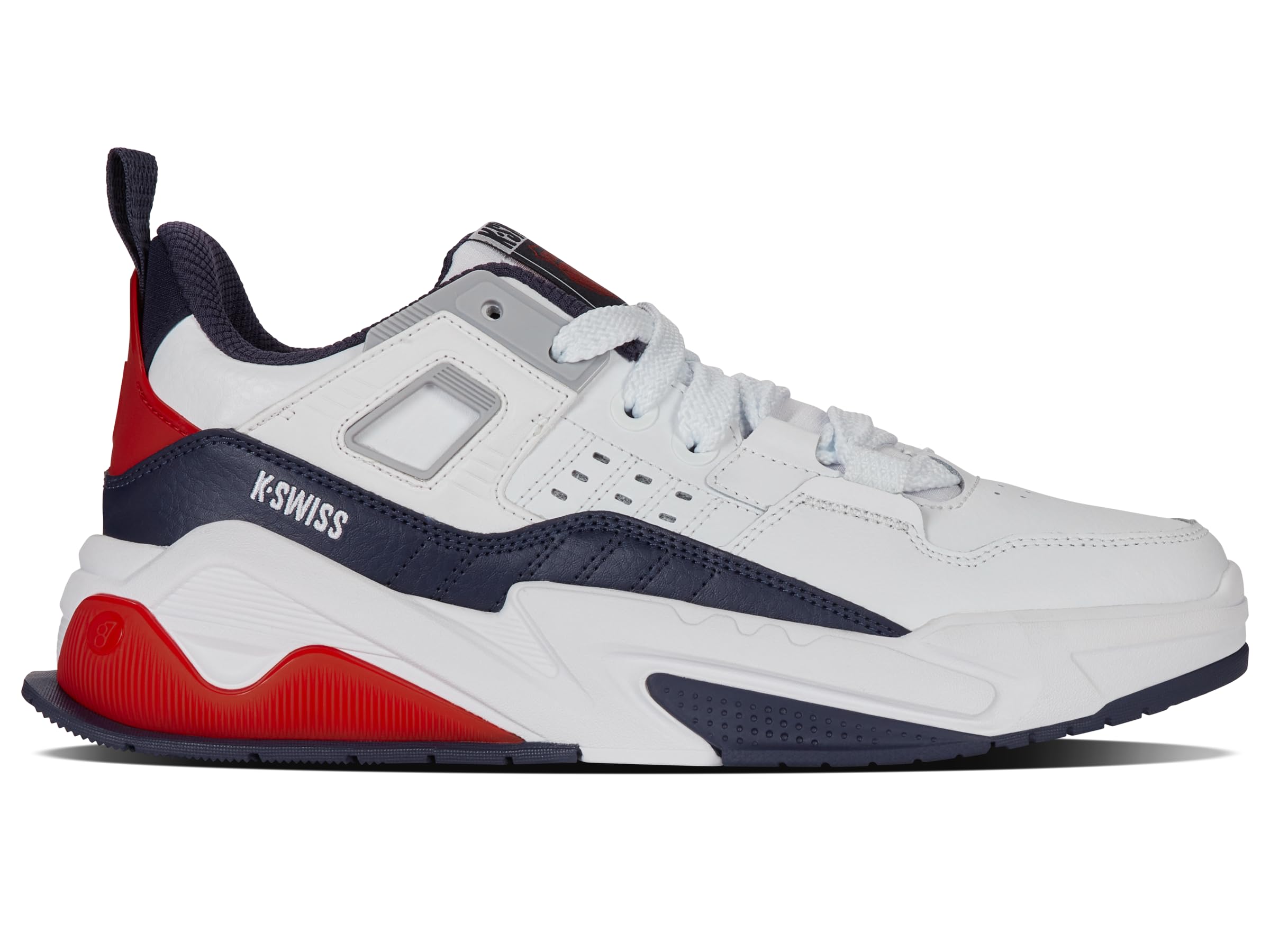 K-​Swiss Techna - Zapatillas Deportivas para Hombre, Color Blanco, Azul Marino y Rojo, Talla 44 EU, Blanco Marino Rojo, 44 EU
