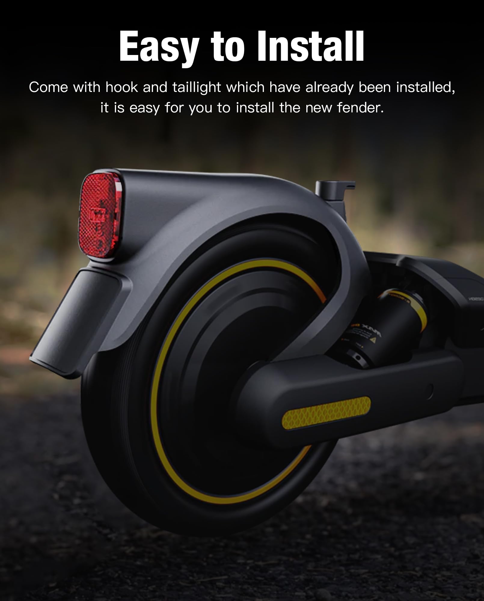 Garde-boue arrière pour trottinette électrique compatible avec Segway Ninebot Max G2 G65, garde-boue avec feu arrière, accessoires originaux
