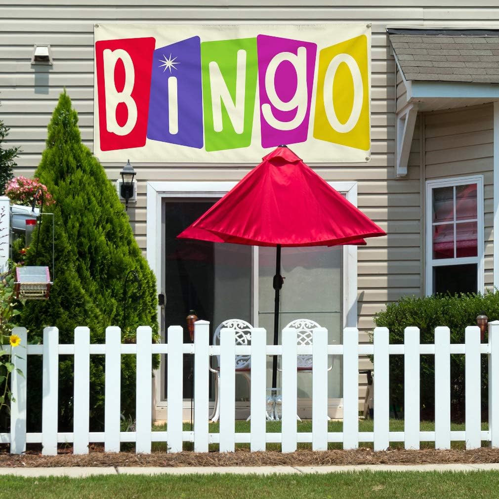 Vinyl Banner Multiple Sizes Bingo A Outdoor Advertising Printing Business Outdoor Weatherproof Industrial Yard Signs 4 Grommets 24x48Inches