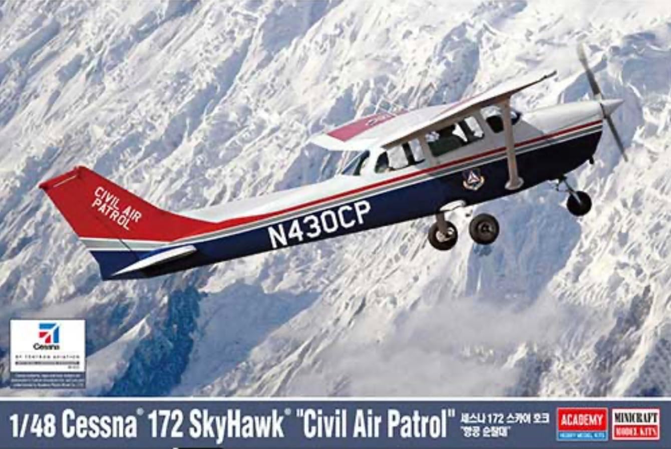 Academy 1/48 Scale Cessna 172 Skyhawk Civil Air Patrol Model Kit 12367