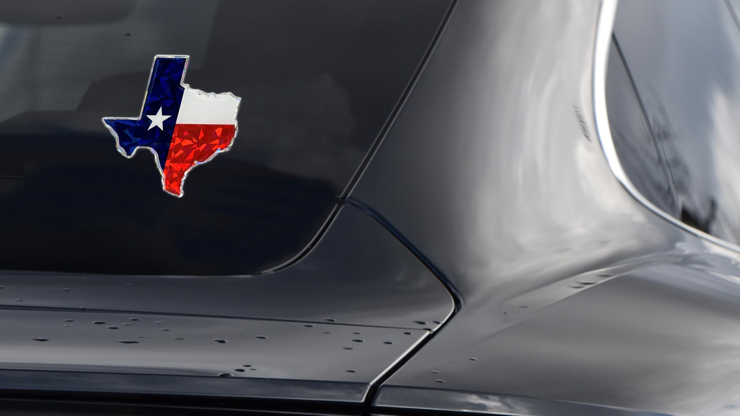 Elektroplate Shape of Texas State Flag Automotive Reflective Domed Decal (3.25” x 3.25”) | Premium 3D All-Weather Vinyl Sticker for Car, Water Bottle, Laptop, Phone & More | Made in The USA