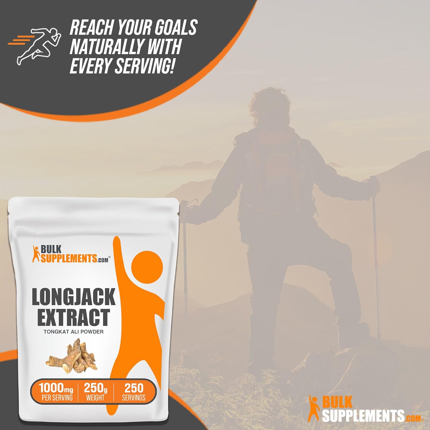 BulkSupplements.com Longjack Extract Powder - Tongkat Ali Extract, Tongkat Ali for Men & Women - Gluten Free, 1g per Serving, 250g (8.8 oz) (Pack of 1)