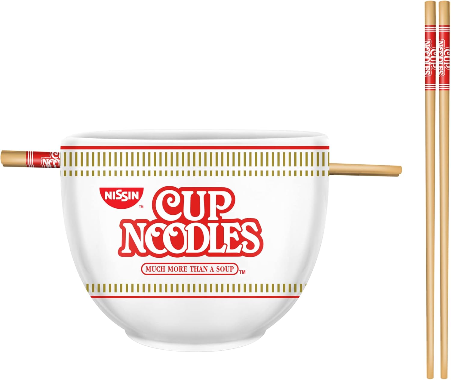 Silver Buffalo Nissin Cup Noodles Classic Cup Graphic Ceramic Ramen Bowl with