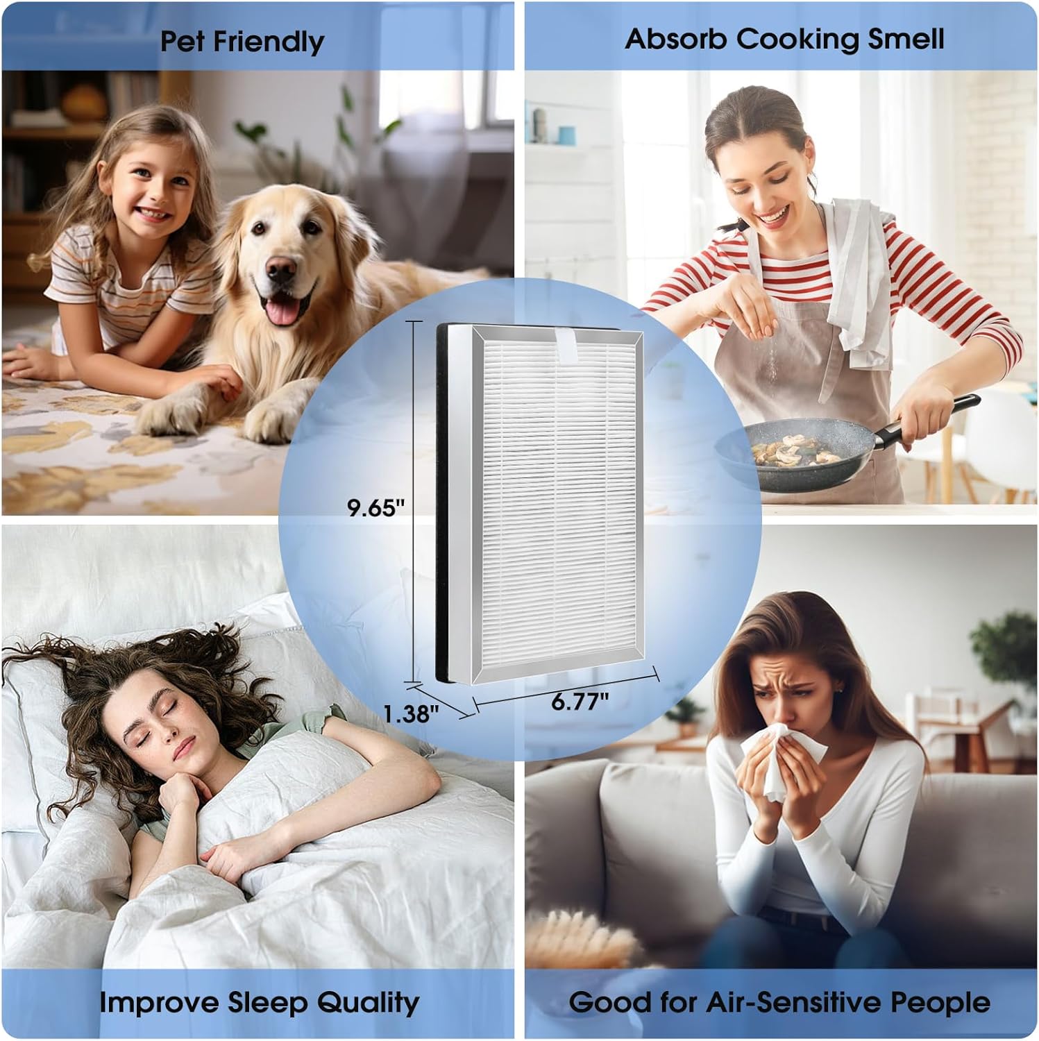 25 Replacement Filter Compatible with MA Series Air Purifier 25 S1/W1/B1,3 in 1 Stage with Pre-filter,High-Efficiency Core Layer,and Activated Carbon,4-Pack - Image 8