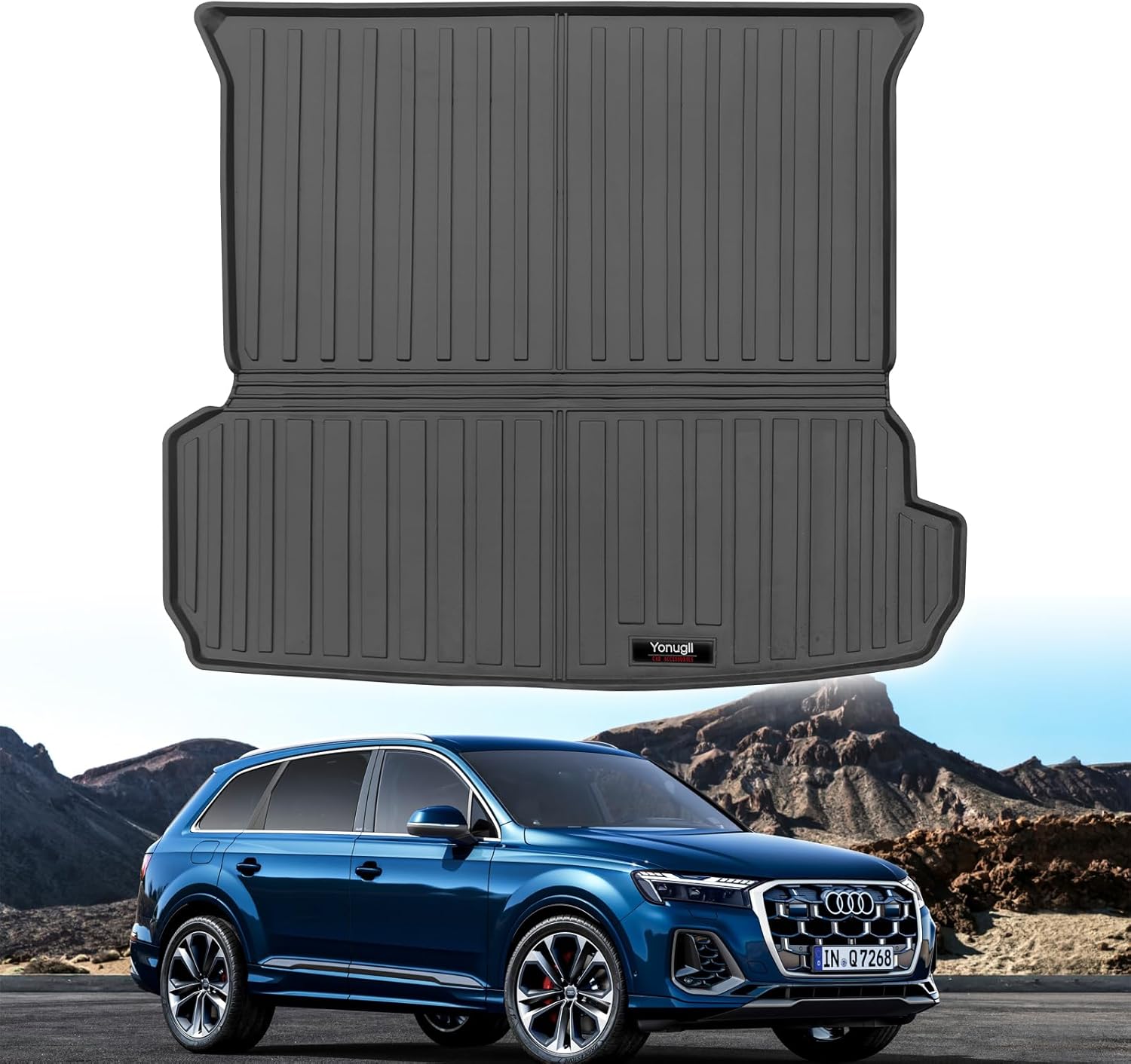 Custom for 2017-2025 Audi Q7 SQ7 Cargo Mats Trunk Liner All Weather TPE Protection Mat Accessories (for 2017-2025 Audi Q7/SQ7)