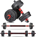 Adjustable Dumbbell Set, 20 lbs/10 kg Free Weights Dumbbells Sets with Connector Changeable Dumbbell Barbell Kettlebell for Women Men Home Gym Workout Fitness Workout Equipment