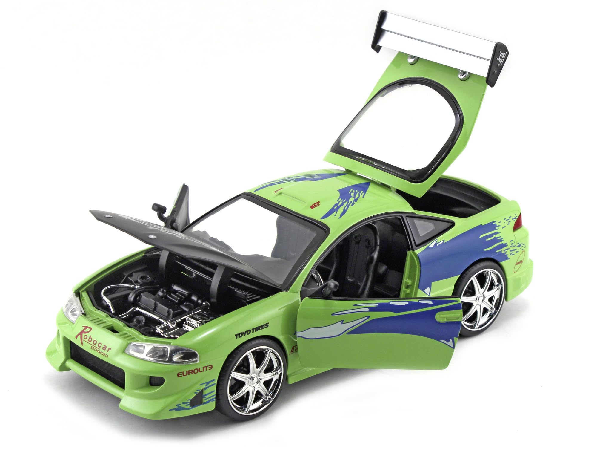 Fast & Furious 1995 Mitsubishi Eclipse 1:24 Diecast Model Car, Toy