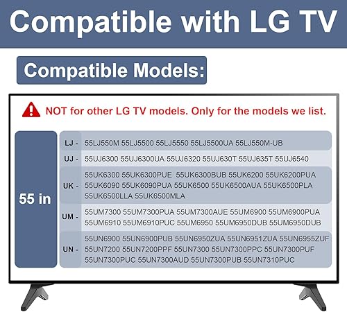 Miniatura 2 de Soporte base para patas de TV LG, repuesto para soporte de TV LG de 55 pulgadas 55UK6300PUE 55UJ6540 55UK6200PUA 55UM7300 55UK6090PUA 55LJ550M
