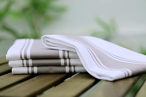 Miniatura 5 de AMOUR INFINI Toallas de cocina 100% algodón, paquete de 4, altamente absorbentes, de secado rápido, toallas de cocina a rayas de primera calidad