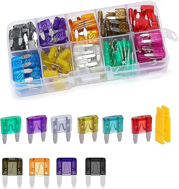 Kit de Fusíveis Automotivos Mini Yekoaru com 120 Unidades – 2 A a 35 A
