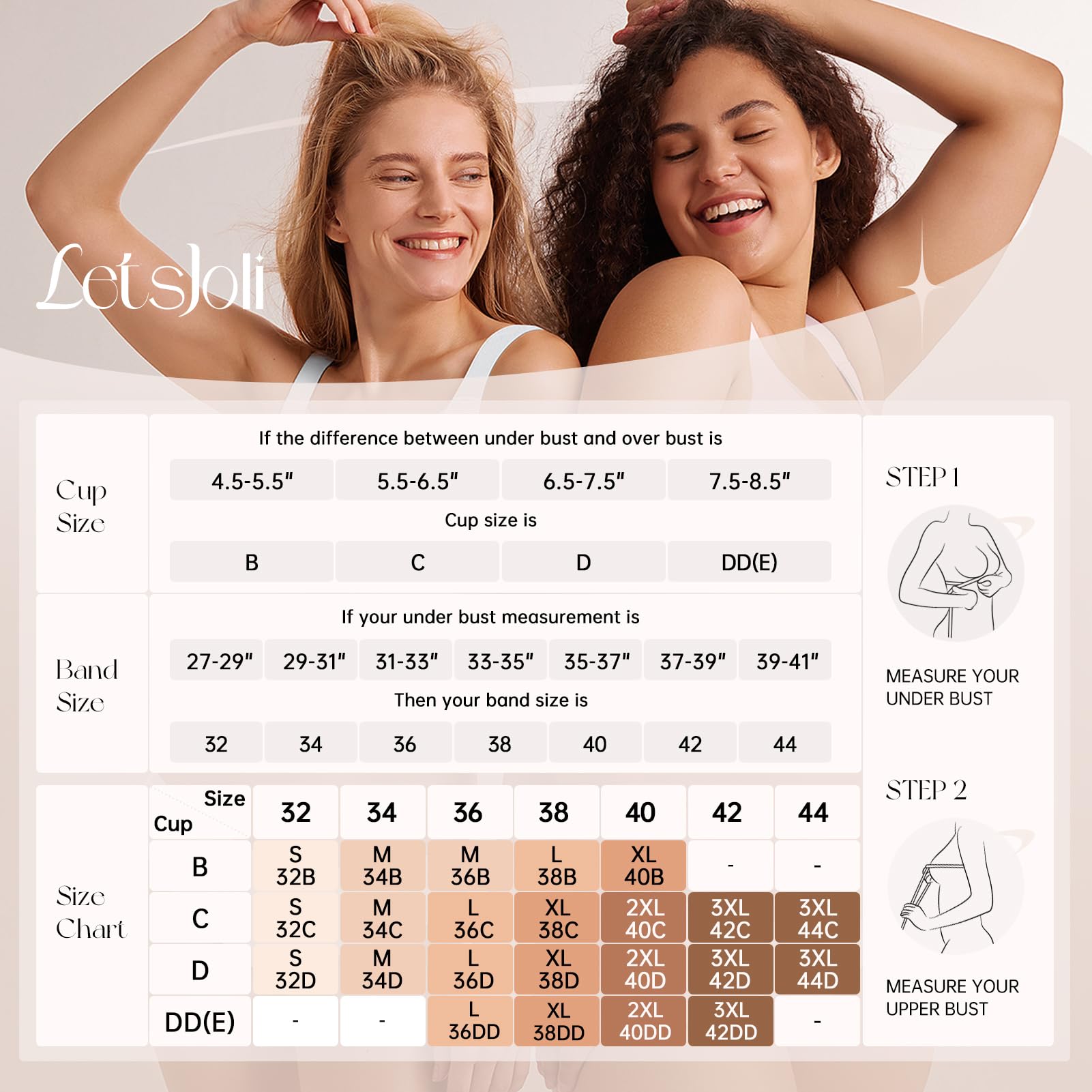 LetsJoli Sujetadores sin costuras de encaje en V para mujer, sin aros, sin aros, sin aros, con soporte, cobertura completa, sujetadores para uso diario