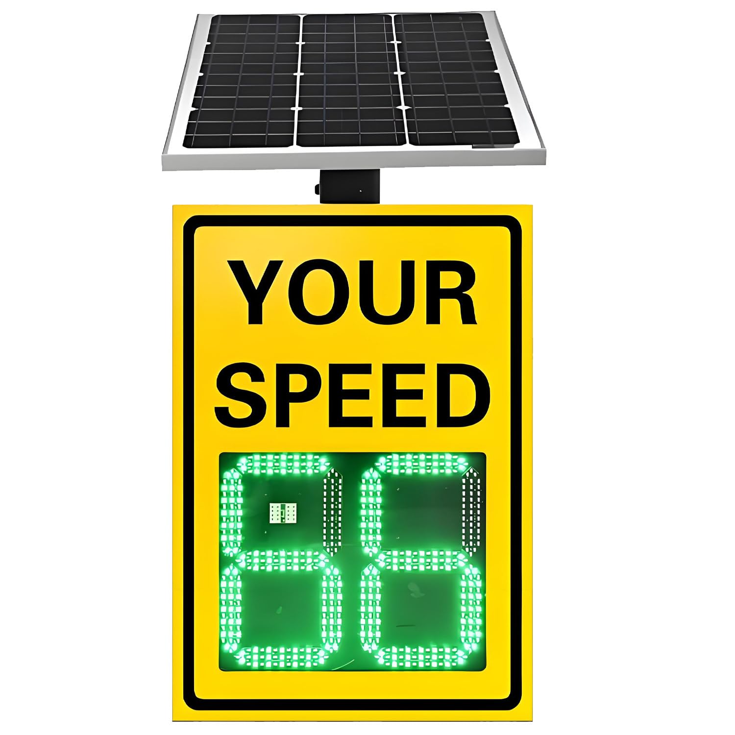 CelyToe Solar Radar Speed Detector Sign White-24 * 35in