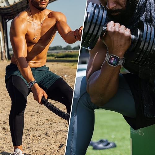 Miniatura 6 de VRHOPE Correa de reloj compatible con Fitbit Versa 3  Versa 4  Fitbit Sense  Sense 2 para hombres correa ajustable deportiva de nailon estilo